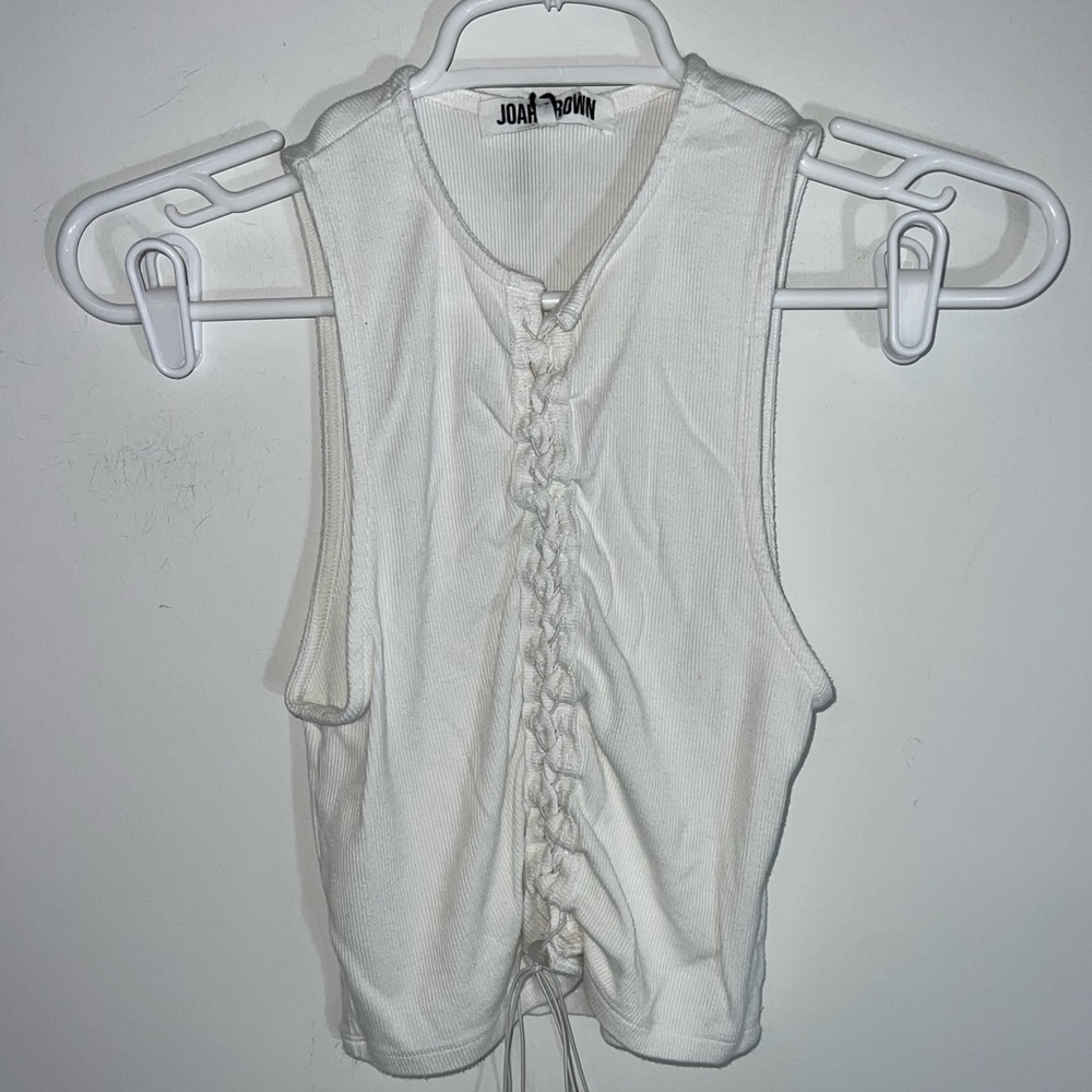 Joah Brown Lace Up Crop Tank small medium - Picture 5 of 14